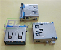 USB3.0 A/F沉板SMT 方脚无卷边