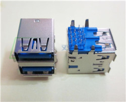 USB3.0 A/F双层90DIP（短体）
