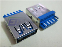 USB3.0 A/F 焊线式 无卷进边