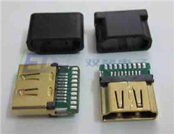 HDMI 19F 焊板式+护套