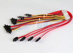 SATA7+15P母头带螺孔对7P组合四合一对PH4.2 24P