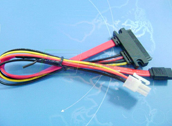 SATA7+15P 母头对 SATA 7P+方四P HSG